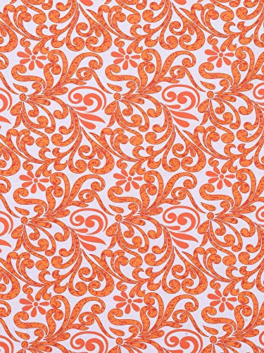 Image of Swayam Roto Cotton King Bedsheet with 2 Pillow Covers | Size 108 x 108 inch | 144 TC | Floral Design | Soft Breathable Bed Sheet | Comfortable & Durable for Bedroom - Orange