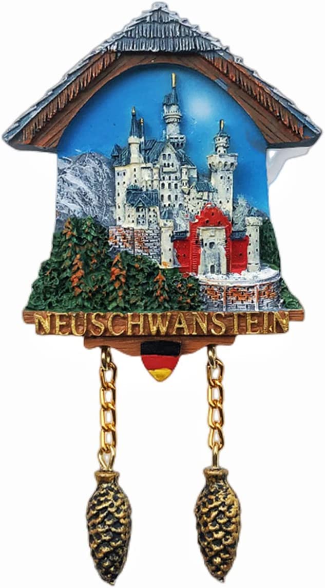 Resin-3717 Cuckoo Clock Neuschwanstein Bavaria Germany Fridge Magnet Refrigerator Magnet Decoration Magnet Sticker Souvenir Resin Crafts