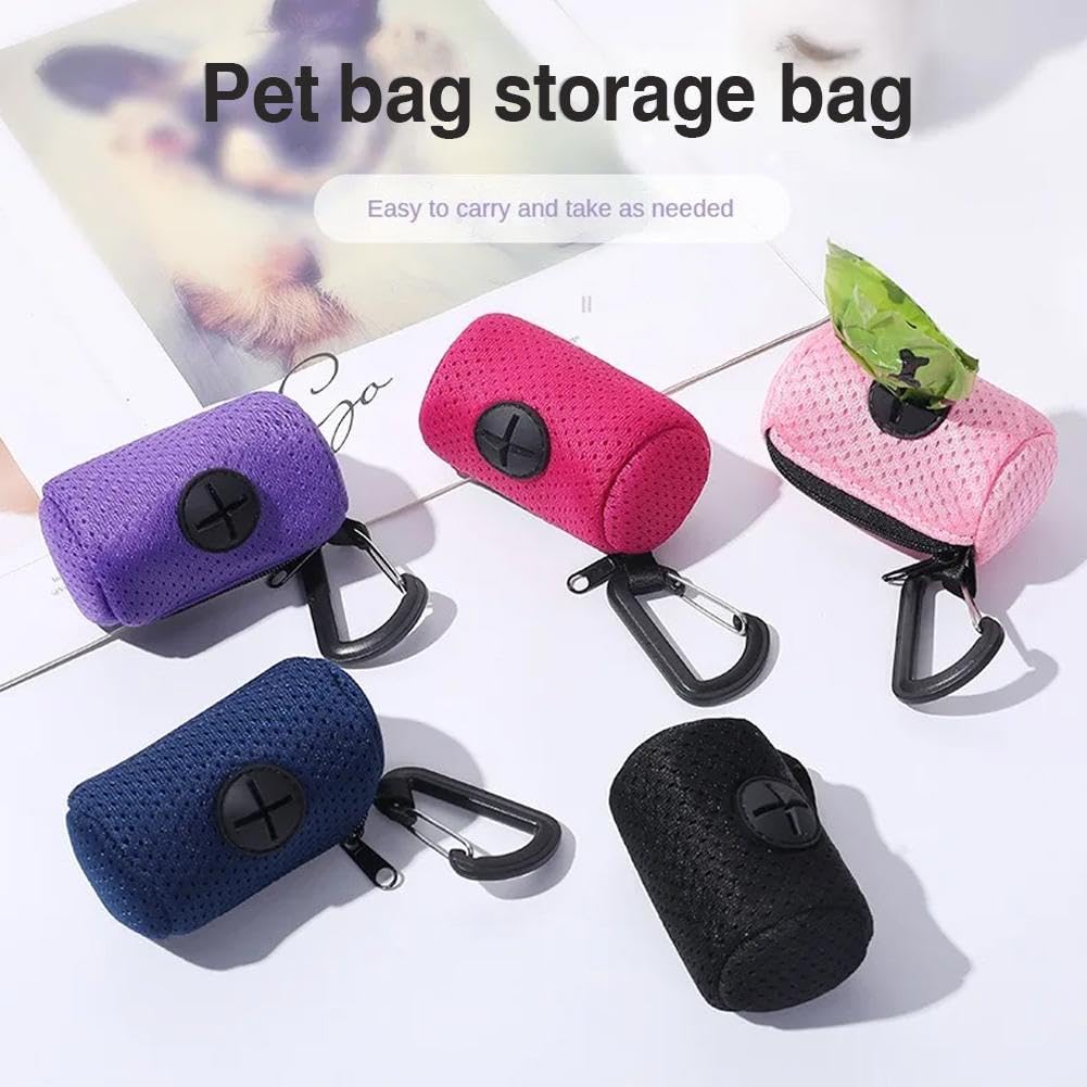 Distributeur de Sacs à déjections Canines en Maille, Support de Sac à déjections Canines, Support de Sac à déjections Canines à Suspendre pour raer Les déjections de Votre Chien Lors de Vos dépla