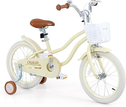 Miniatura 16 de Olakids Bicicleta para Niños, 12 14 16 18 Pulgadas Bicicleta para Niños Pequeños con Ruedas de Entrenamiento Cesta Campana de Seguridad Asiento