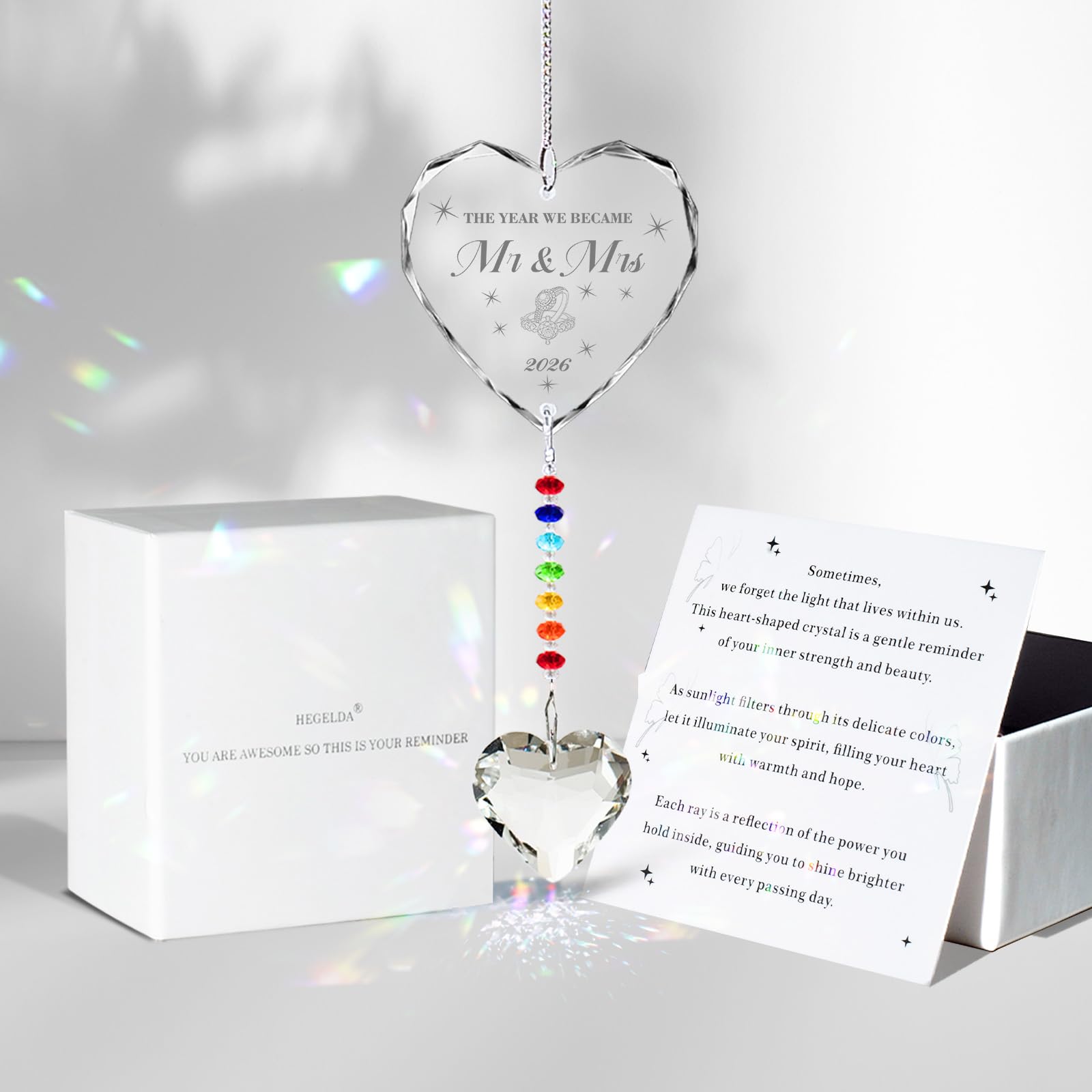 Hegelda Wedding Gifts Bridal Shower Gifts Suncatcher Christmas Ornament