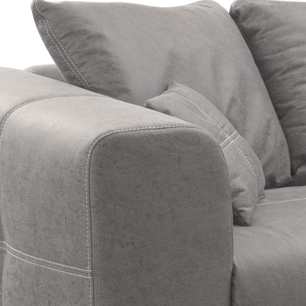 CAVADORE Mavericco Canapé d'angle XXL avec Coussin Gris 285 x 69 x 170 cm