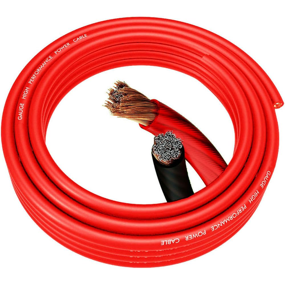 AgClover 8 Gauge Wire 25FT Copper Clad Aluminum CCA Power Cable for Amplifier on Car Audio, Speaker, Automotive, Car Electronics Accessories, Car Audio, RV, Generator (25 feet Red) PC825RD