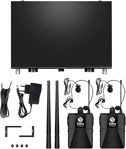 Miniatura 8 de D Debra Audio AU200 Pro UHF Sistema de micrófono inalámbrico de 2 canales con micrófono inalámbrico Lavalier de mano, receptor de metal, para fiesta