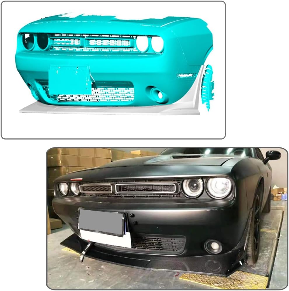 Front Bumper Lip fits Dodge Challenger Coupe 2015-2019 Factory Outlet Carbon Fiber CF Chin Spoiler Splitter Protector