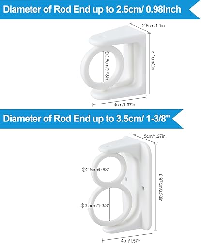 Miniatura 5 de Funnacle Soporte adhesivo para barra de ducha giratoria de 360 grados, sin perforaciones, para pared en ángulo en el baño y la cocina, diámetro del