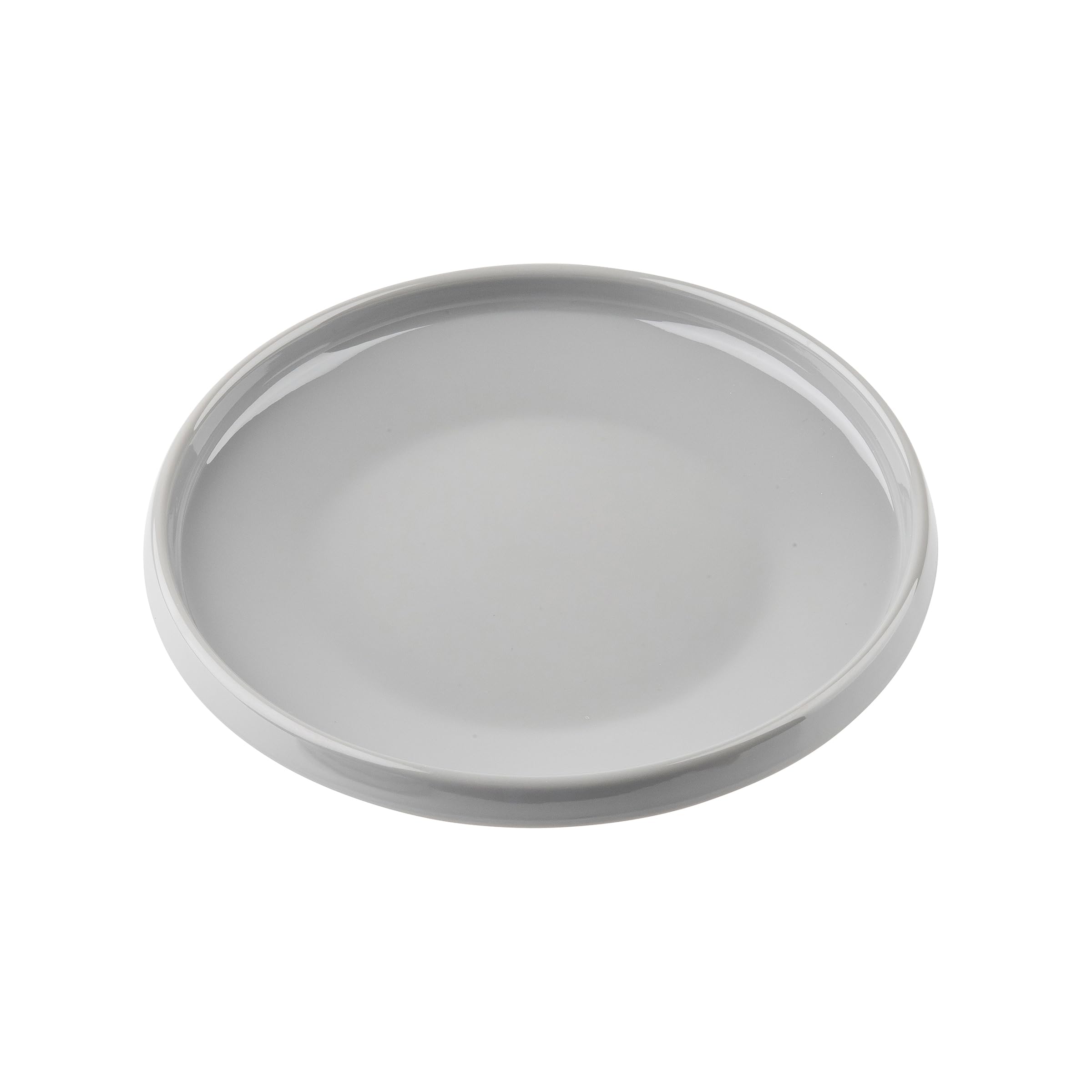TableCraft Flynn Collection™ Round Serving Plate, Dove Glossy, 6"x 6"x 0.75", Melamine, Durable Lightweight Display Plate for Appetizers, Desserts, Small Portions, Modern Presentation