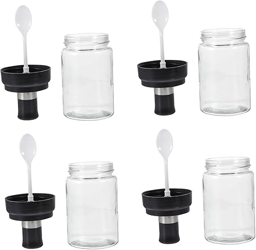 Botella de condimento y cuchara estilo tarro de especias para barbacoa, botella de aceite, soporte para condimentos, botellas de condimentos,