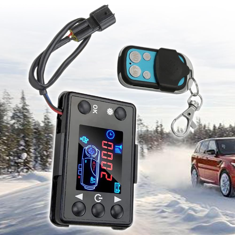 Riloer LCD per riscaldatore di parcheggio, controller del riscaldatore,con controller dell'interruttore display LCD, riscaldatore d'aria diesel per camion per auto, mini portatile universale (12/24V)