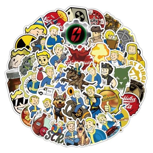 50 Stück Fall-Out Stickers, Klassisches Rollenspiel Aufkleber, Serie Vinyl Wasserdichte Graffiti Decal für Laptop Skateboard Gepäck, Teenager