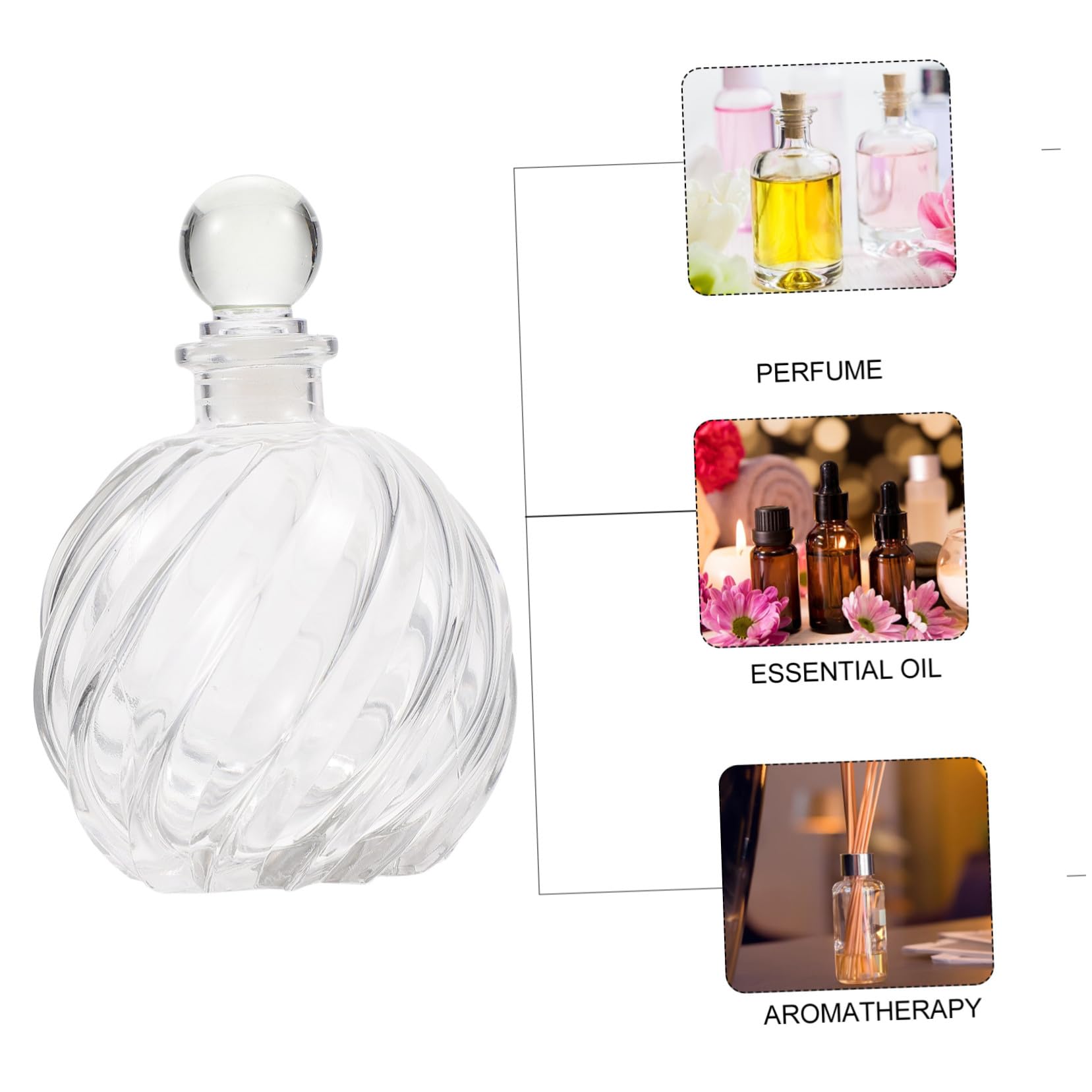 Ciieeo 2 Pezzi Bottiglie Diffusore in Vetro Ricaricabili per Aromaterapia e Decorazioni Casa Riutilizzabili con Angoli Arrotondati e Superficie Liscia per Profumare Ambienti Interni
