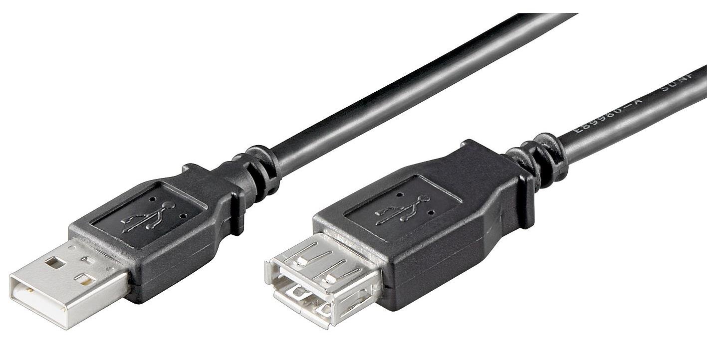 Goobay 68904 USB 2.0 Hi-Speed Extension Cable, Black, 3m Length