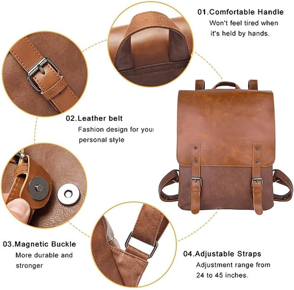 Vintage Rucksack Damen Herren Rucksack Wanderrucksack Damen Herren Schultertasche 14 Zoll 3 Farben