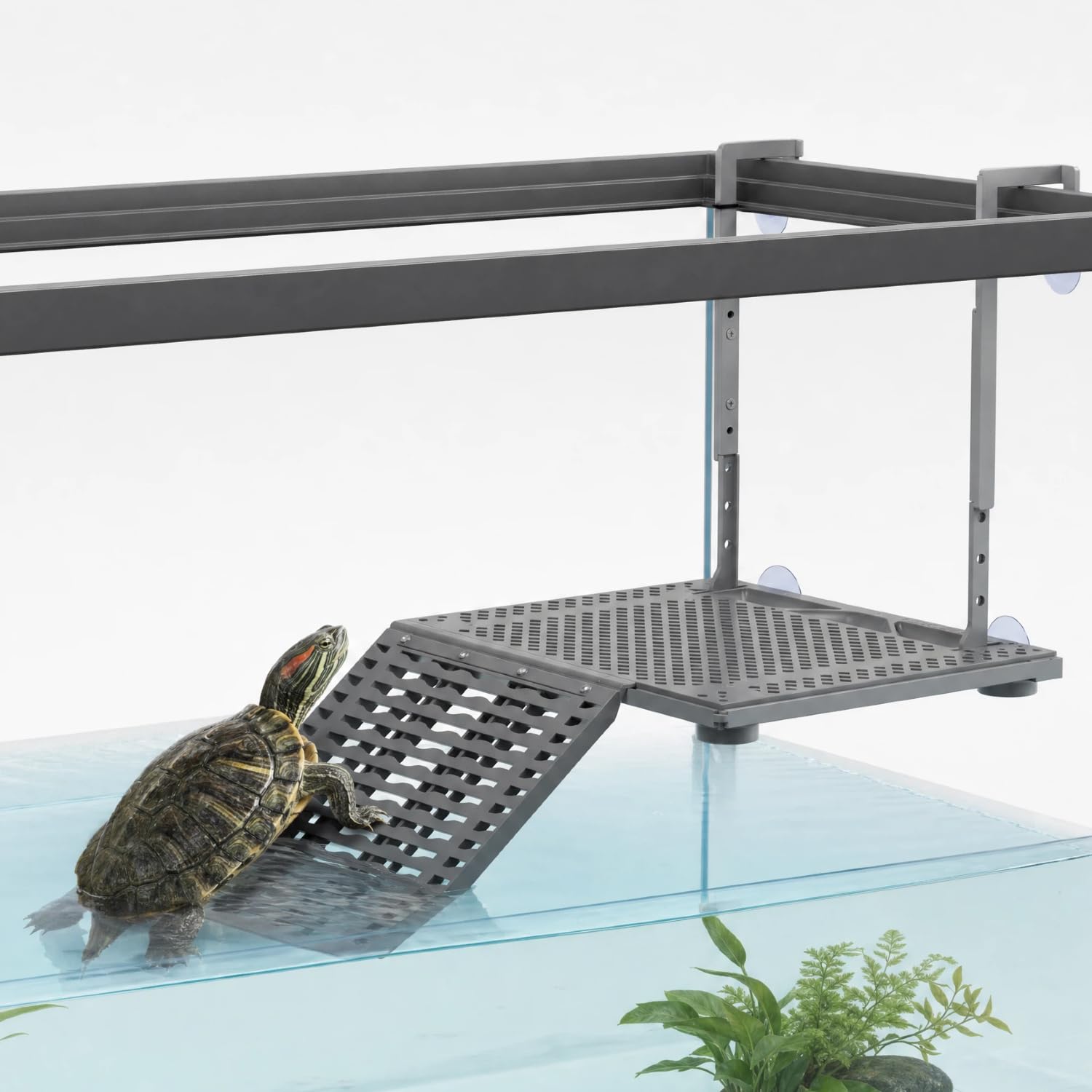 Adjustable Hanging Turtle Basking Platform with with Ramp Heavy-Duty Dock