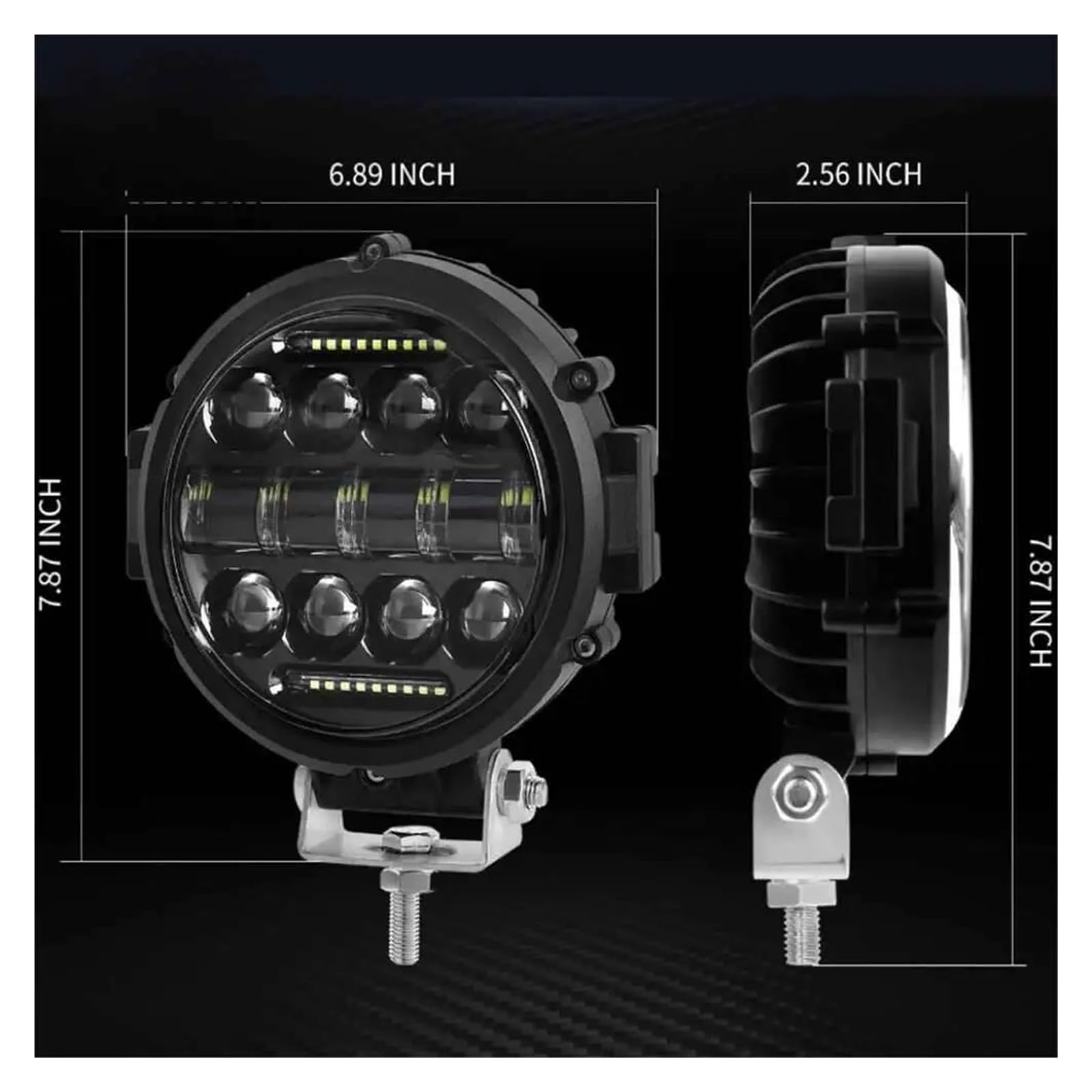 Luces Circulación Diurna Barra Luz LED Obra Para Coche 7 Pulgadas Lámpara Conducción Para Jeep Todoterreno Barco Tractor Camión 4x4 SUV UTV ATV Foco Led Antiniebla(1 uds)