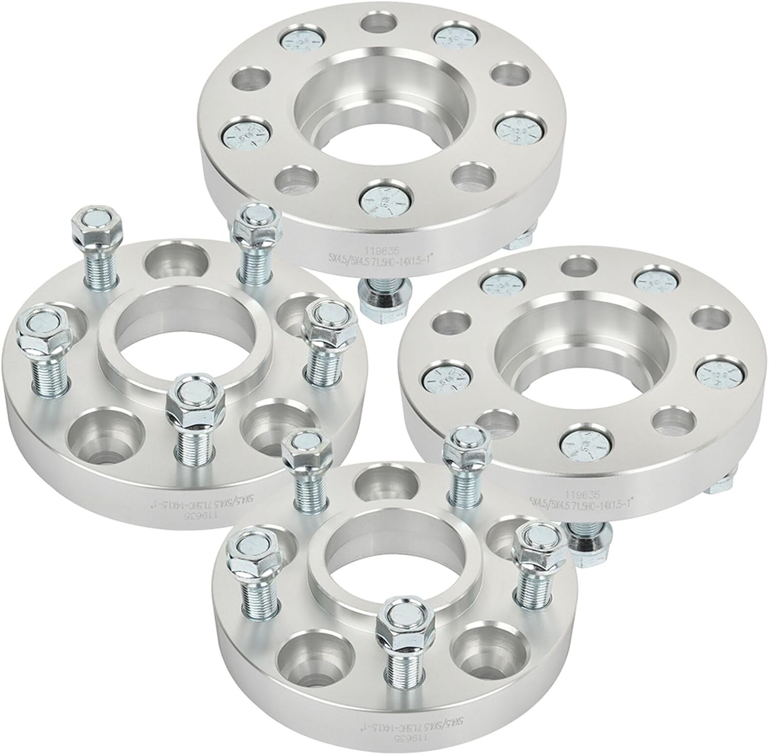 SCITOO 4Pcs 5x4.5 Wheel Spacers 1 inch Thread Pitch 14x1.5 Hub Bore 71.5mm 5 Lug Wheel Spacers Fit for 300 Charger Challenger Magnum