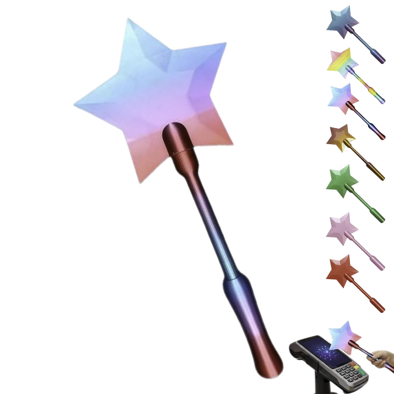 Star Credit Card Wand, 3D Printed Taps To Pay Wand, Magic Wands Contactless Payment Cards Holder, Kids Magics Wands Cosplay Props, Multifunctional Payment Stick For Shopping(Macarons)