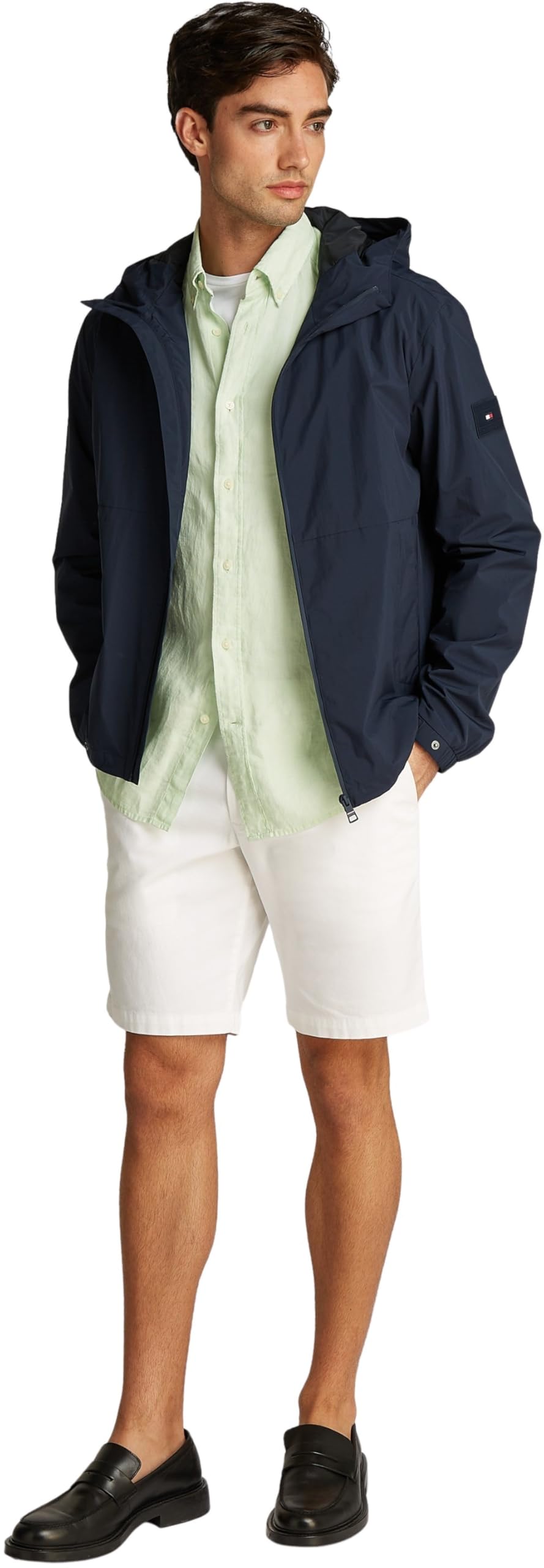 Tommy Hilfiger Herren Windbreaker Jacke Branded Hooded Sportlich