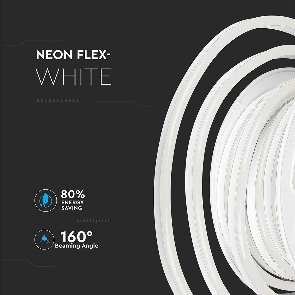 LED Neon Flex 24 V blanco frío 6000 K 160° IP65 - Bobina 10 m