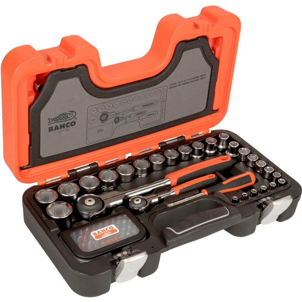 Amazon.com: Bahco BAHSW79 SW79 Swivel Socket Set of 79 Metric 1