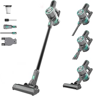 Wyze Cordless Vacuum Cleaner with 24Kpa Powerful Suction, Lightweight Stick with HEPA Filter, 450W Powerful Brushless Motor , 50mins Runtime for Home Hard Floor Carpet Pet Hair
