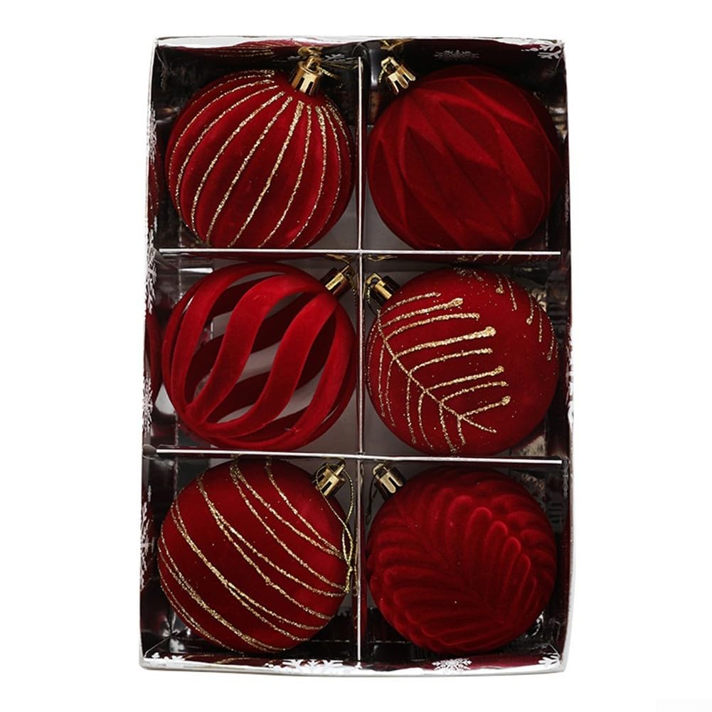 Boule de Noël rouge de 8 cm en velours pour raviver la magie de votre enfance