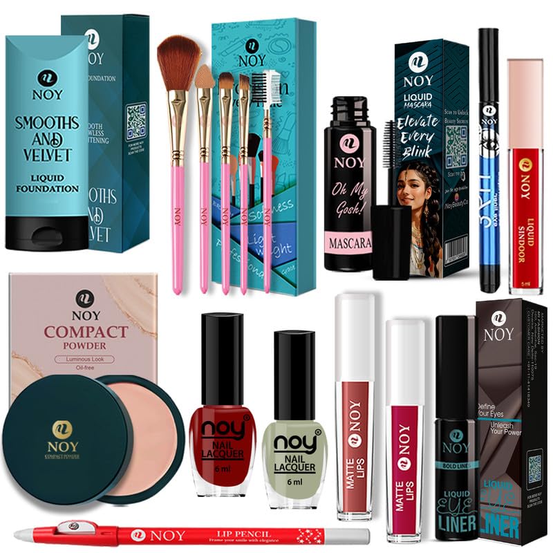 NOY Makeup Combo Set Waterproof Makeup Combo for Everyday Beauty Pack of 16