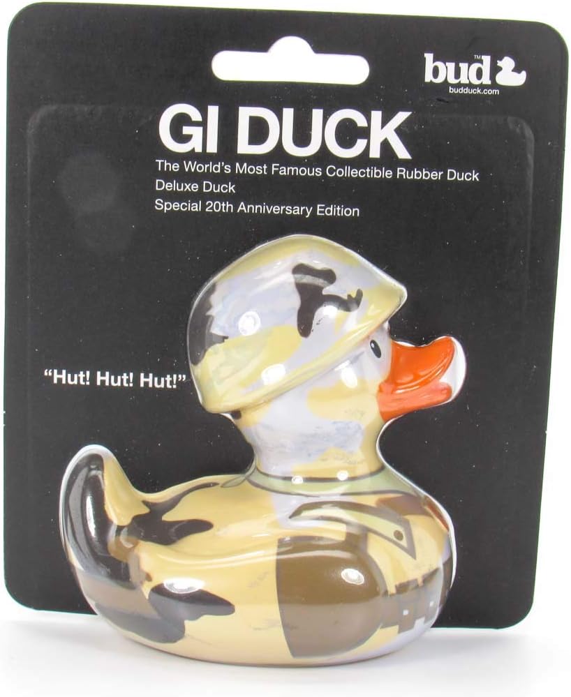 GI (Military) Rubber Duck by Bud Ducks | Elegant Gift Packaging - "Hut!,Hut!,Hut!" | Child Safe | Collectable