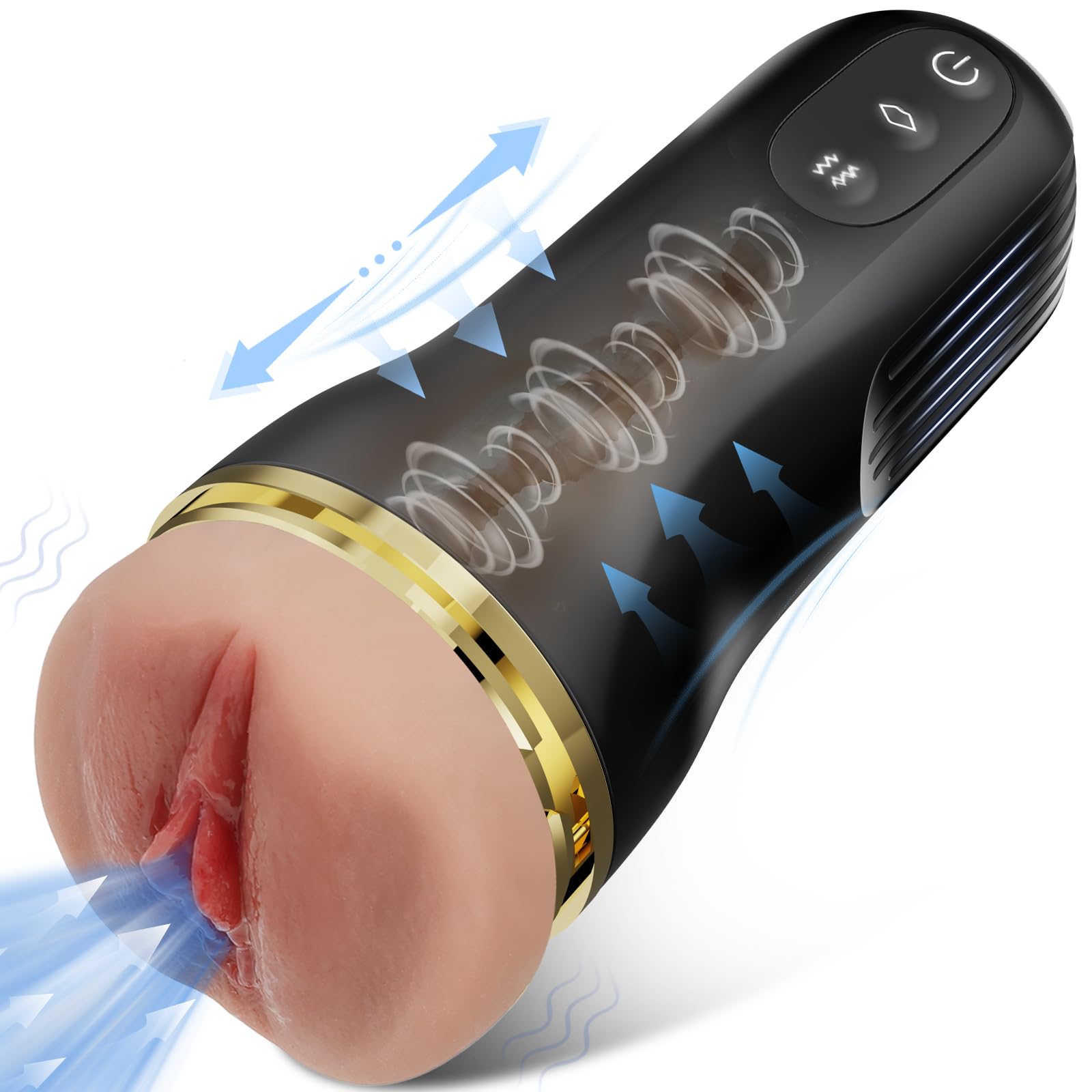 Elektrischer Masturbator Cup Masturbieren für Männer 10 Vibration mit 5 Saugmodi Sex Spielzeug für die Männer solo Sex Toys Taschenmuschi Penis Masturbatoren mit 3D Realistischer Vagina Pussy