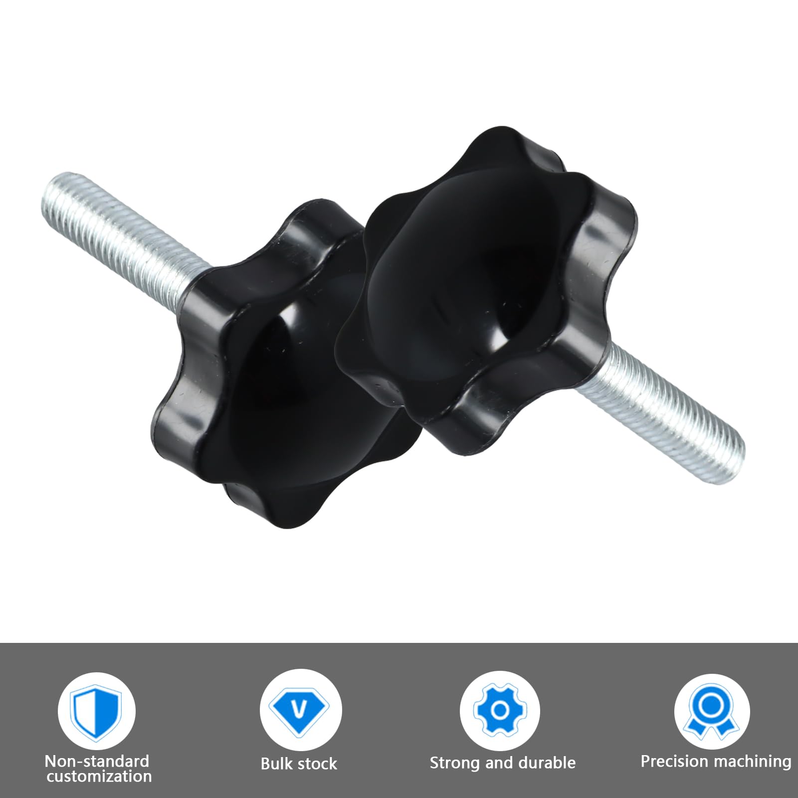 Pack of 10 star grip screws, screws with handle M6 x 30 mm, star screw, M6 thumb screw, thumb screw, star grip nut - Image 2