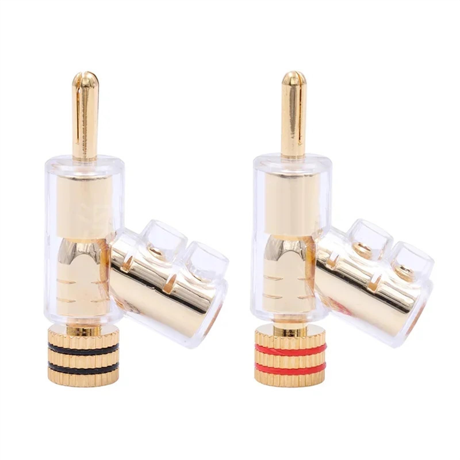 4 connettori a banana placcati in oro Gunlike con bloccaggio a 45 gradi (4 nero-01)