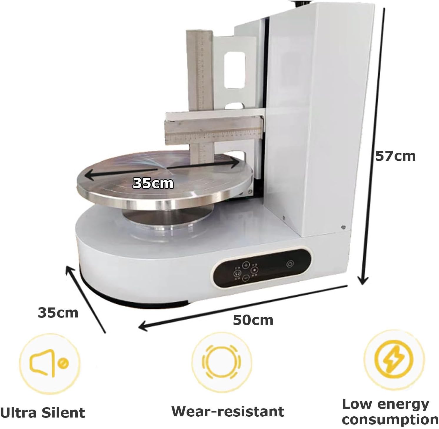 Cake Cream Spreading Coating Smearing Machine Automatic Cake Decorating Machines Baking Tools Suitable for 4-12 inch Cake (White)