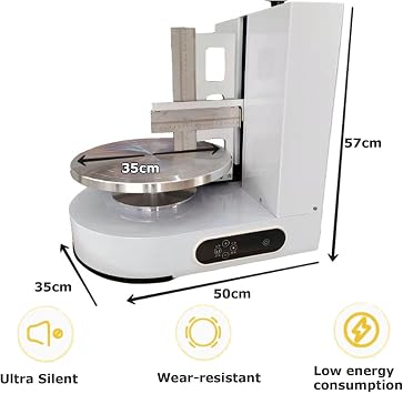 4-12 inch Automatic Cake Icing Machine, Birthday Cake Cream Smooth Coating Decoration Machine Cake Bread Cream Decoration Spreader Smoothing Machine,White