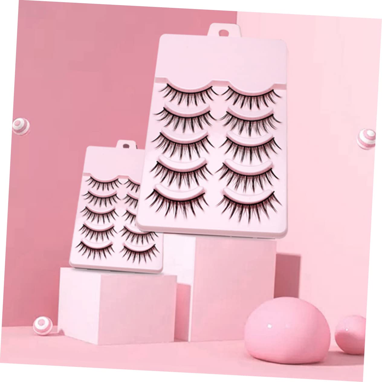 minkissy 50pares Pestañas Postizas Extensiones De Maquillaje Para Mujeres Kit De Pestañas Falsas y Ligeras Diseño Clásico y De Usar y Almacenar