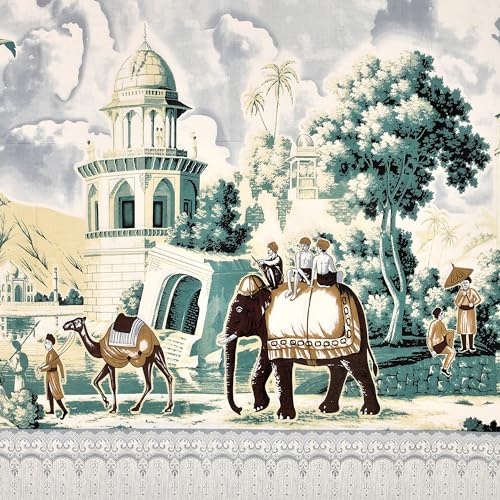Image of 240 TC 100% Cotton Bedsheet for Double Bed King Size with 2 Pillow Covers | Breathable & Super Soft Rajasthani Sanganeri Jaipuri Printed Bed Sheet -108 * 108 Inches (Elephant 1)