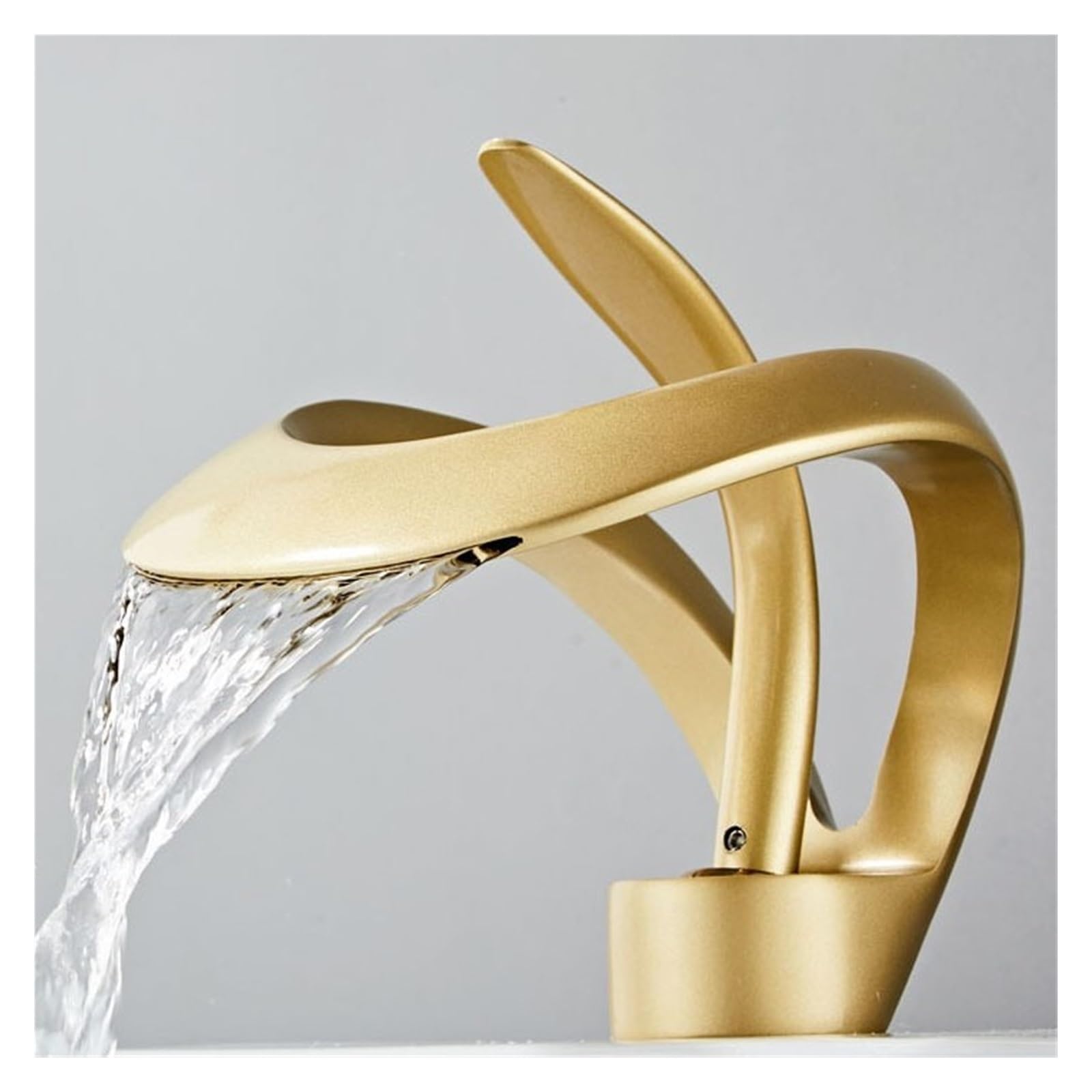 Mitigeur de bassin noir or robinet cascade salle de bain laiton