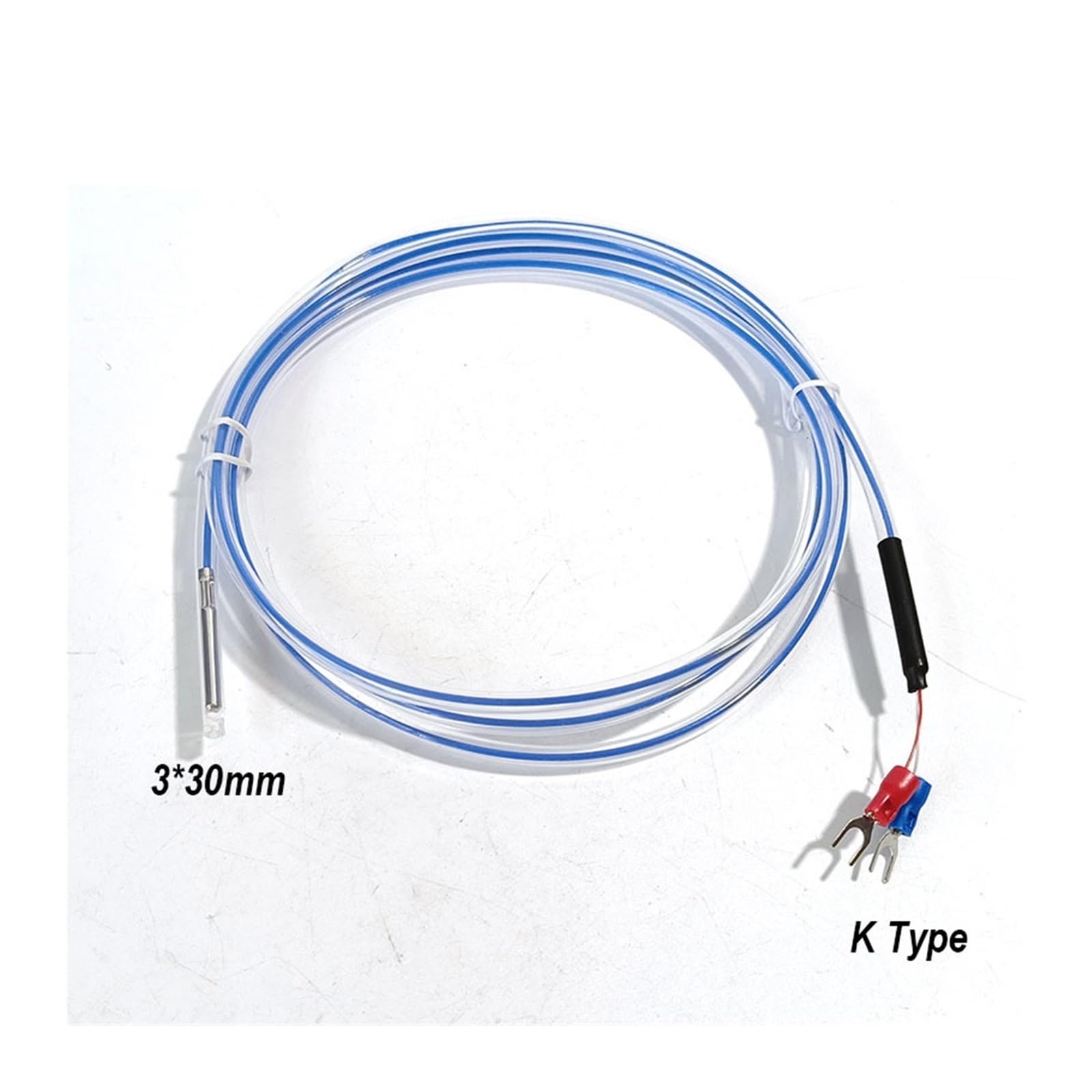 1PC PT100/K Typ Thermoelement Temperatur Sensor Interne Edelstahl Sonde 3 * 30mm 1M 2M 3M 4M 5M -50~260 ℃ Hohe Empfindlichkeit(PT100 5M)