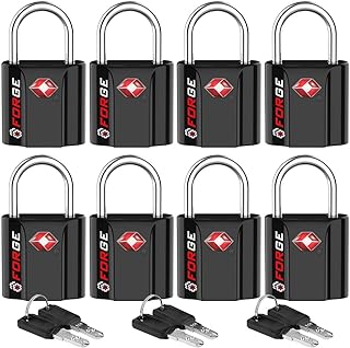 Black 8 Pack TSA Approved Luggage Locks Ultra...,