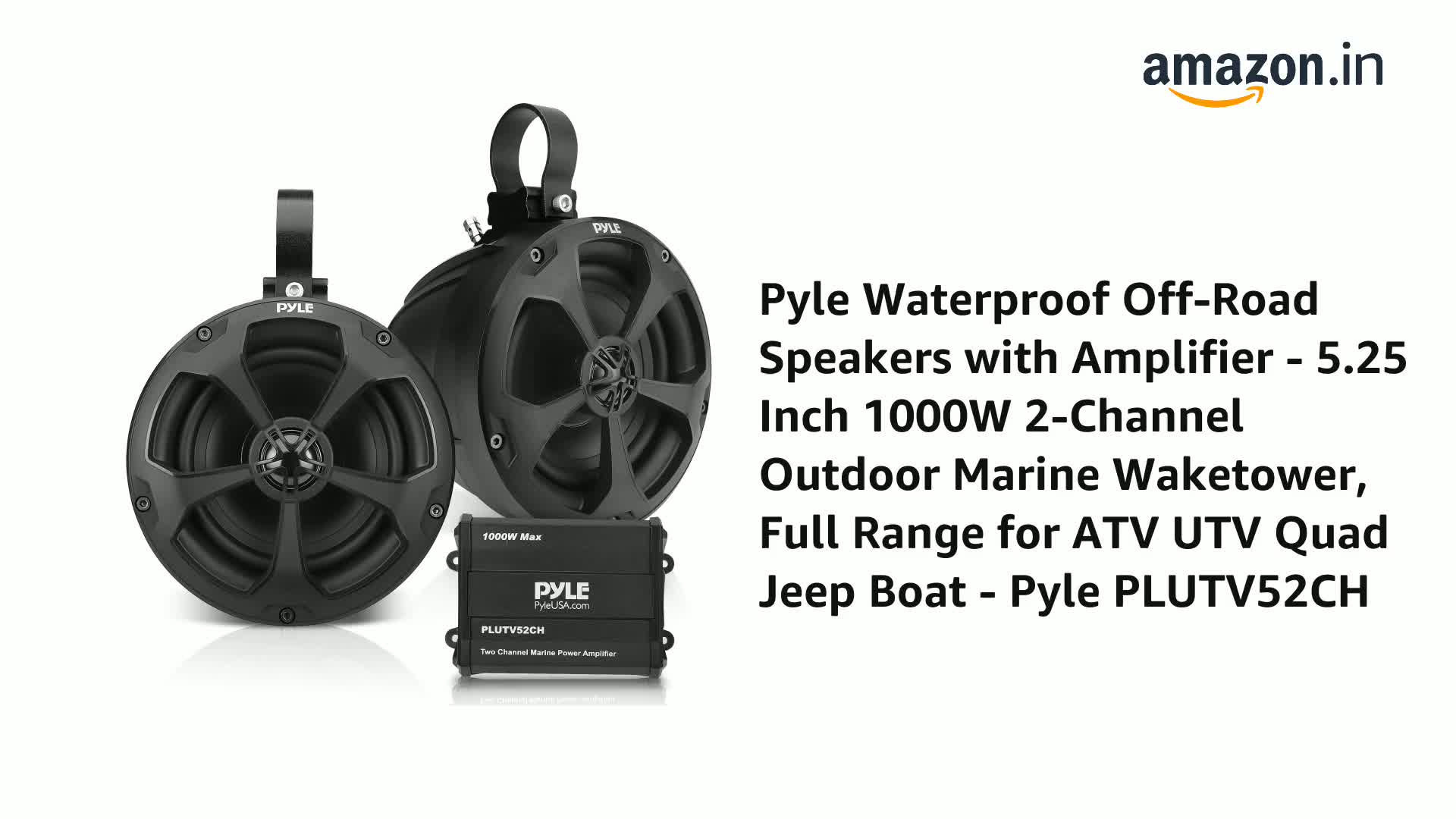 PyleUsa 5.25”Waterproof Off-Road Speakers-180W 2-Way Marine Woofer