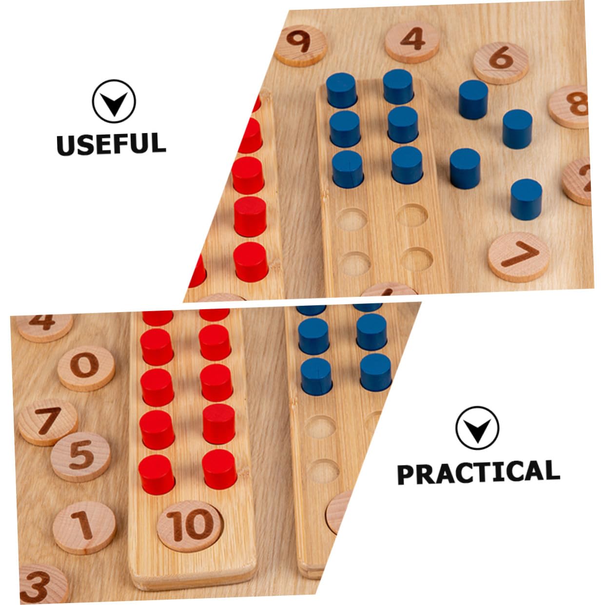 Mikinona Juguetes Matemáticos de Madera para Kit Educativo para Aprender Aritmética y Tablas de Multiplicar Juguete Didáctico Seguro para Preescolar y Jardín Infantil