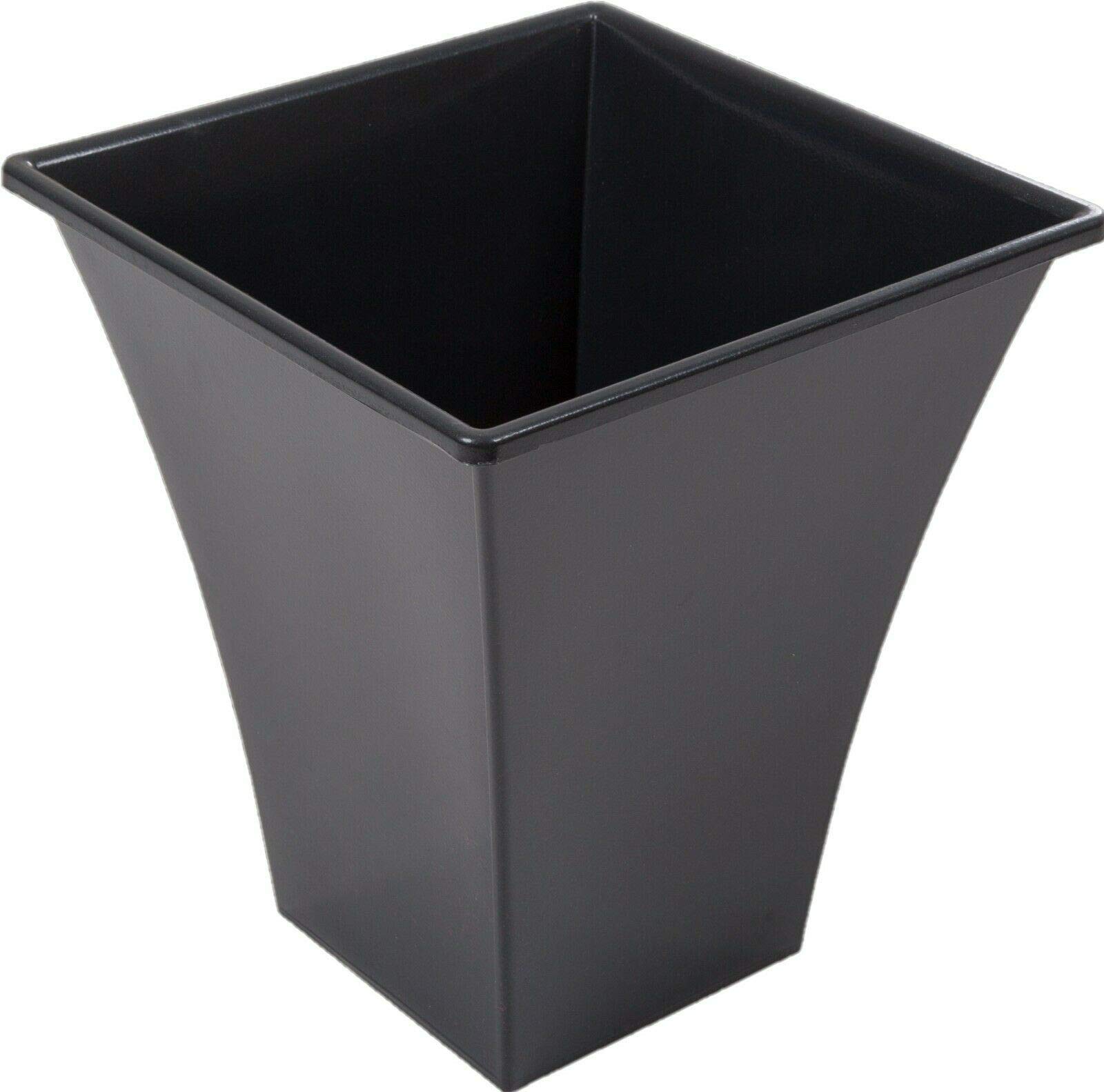 Rammento Gloss Black 4-Pack 31.5Cm Tall Square Flared Garden Flower Pots, Black Recycled Plastic | Large Indoor Houseplant Pots/Patio Planters For Herbs & Shrubs | Weather-Resistant Plant Pots & Accessories