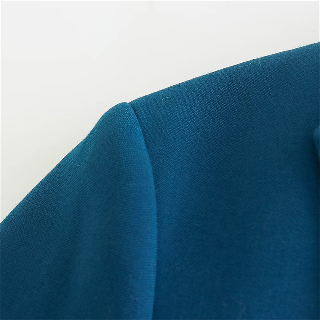 Spring - Conjunto de dos piezas para mujer, con botones, recto, cintura alta, pantalones de pierna ancha, Chaqueta de traje, L