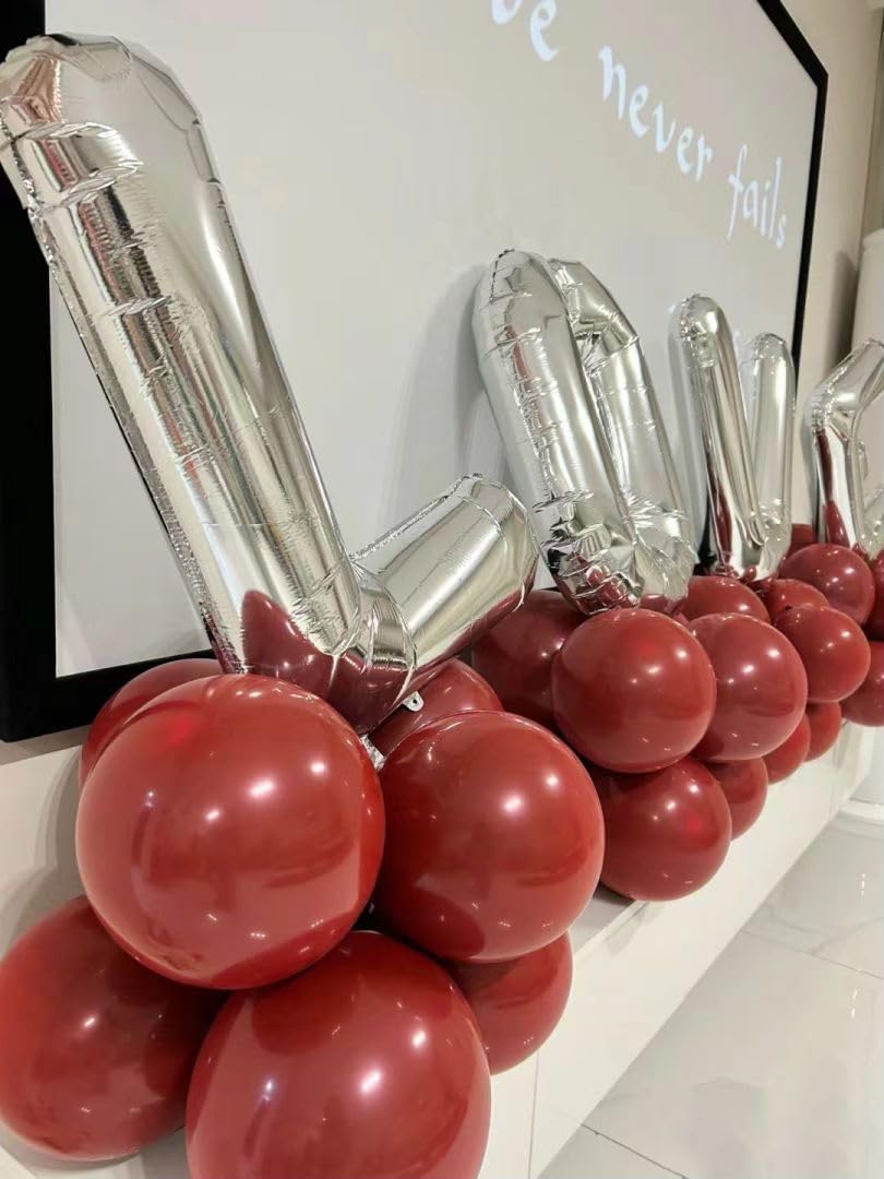 LLAMEVOL Red Latex Balloons - 100 Pack, 12.5 Inch, With Ribbon & Spot Tape For Parties