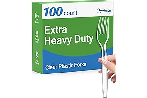 100 Count Extra Heavy Duty Clear Plastic Forks