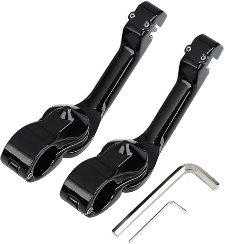 Miniatura 3 de Kit de montaje de clavijas de carretera ajustable en ángulo largo de 1-14 pulgadas de 1.260 in, color negro brillante, compatible con Harley Touring