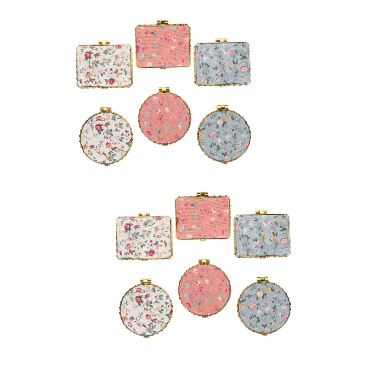 2 Set Di Specchietti Da Trucco Compatti Essenziali Da Viaggio Leggeri E Portatili Per Donne 6 Pezzi * 2