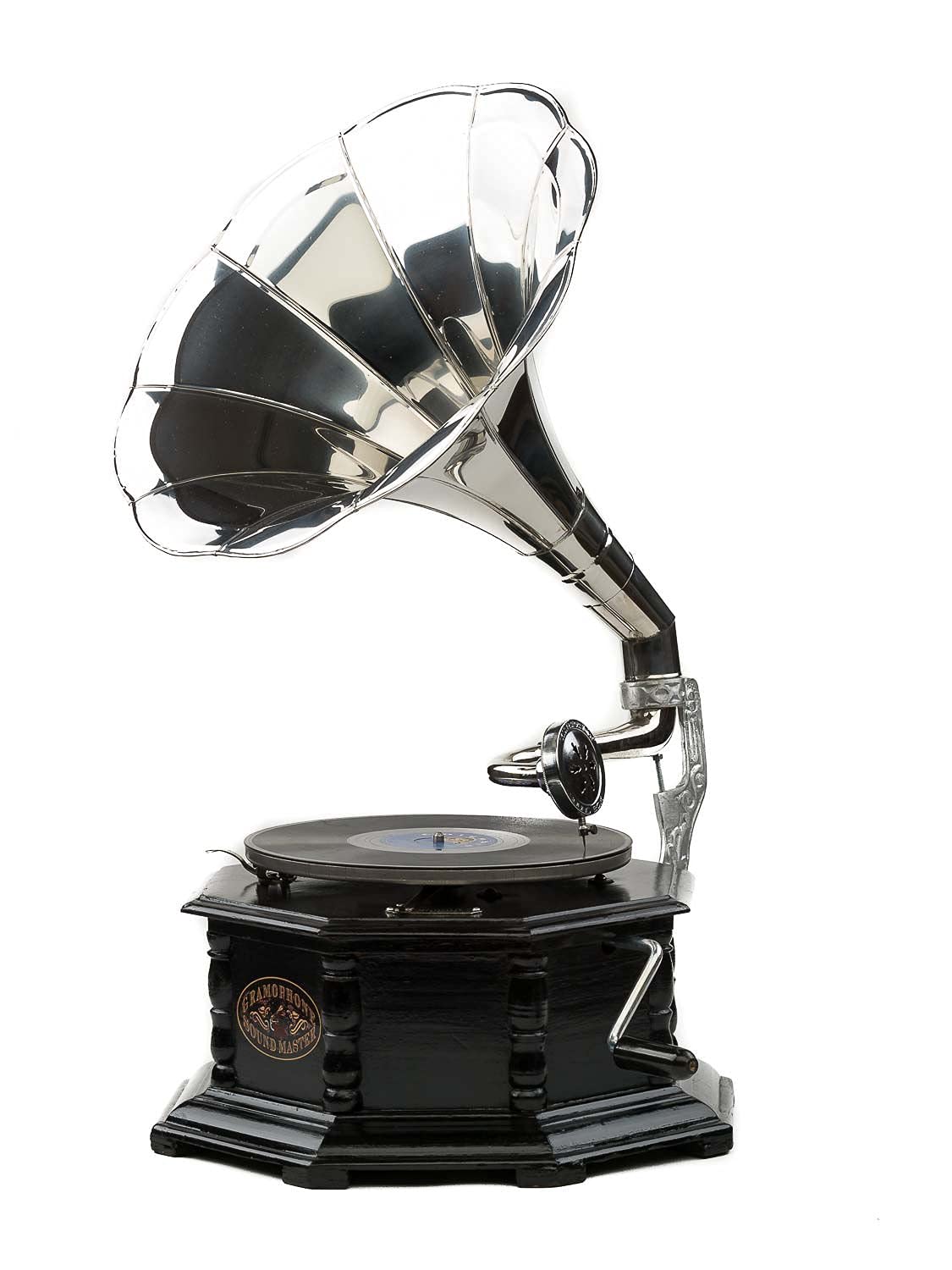 Grammophon Holz für Schellackplatten Trichtergrammophon Grammophone antik Stil