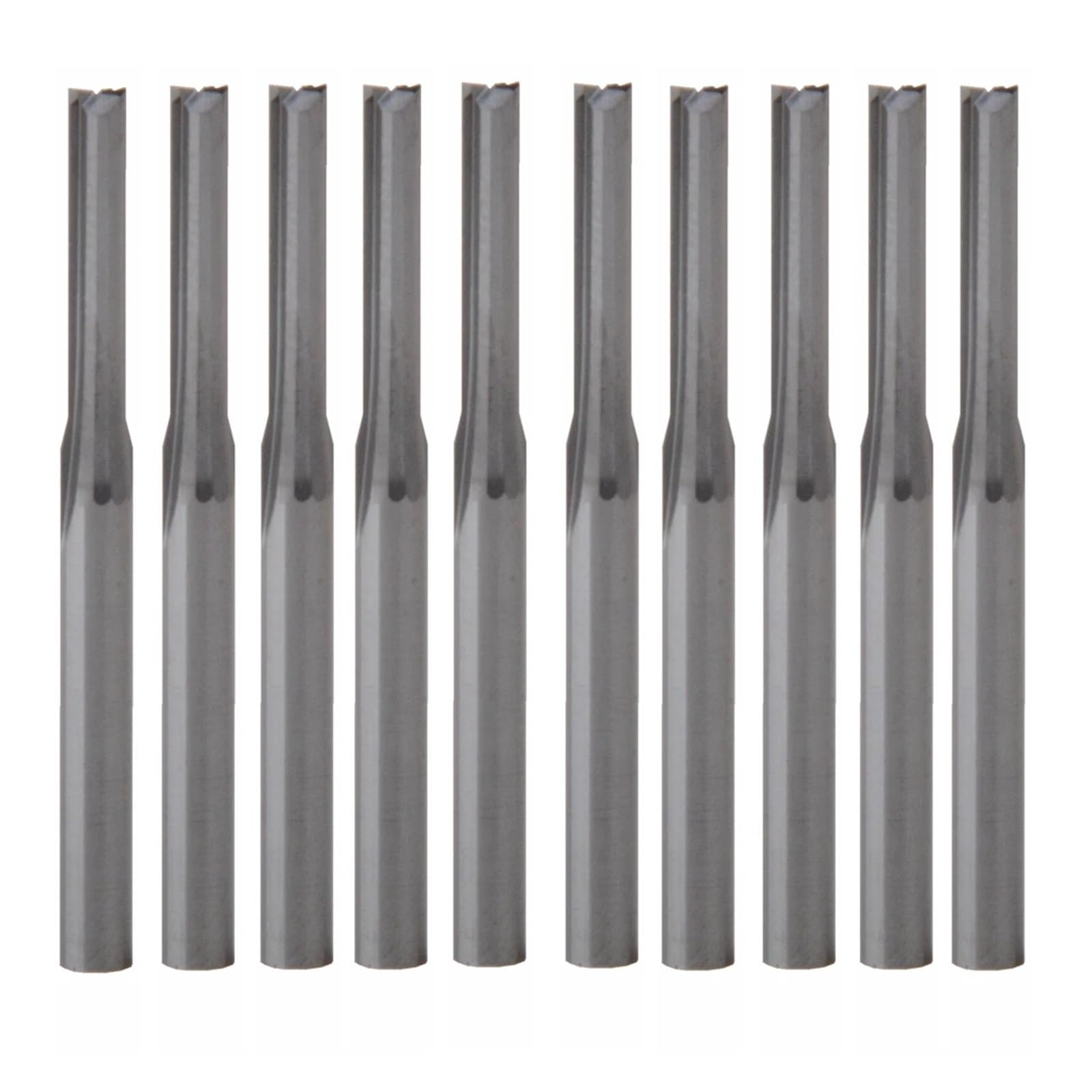 10 piezas de 3,175 x 2,5 x 12 mm, fresas de carburo de ranura recta de doble flauta, brocas for enrutador CNC for máquina de grabado de madera CNC