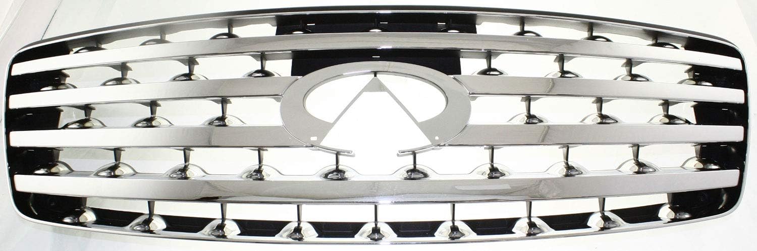 Compatible with Front Grill Grille Assembly Chrome Shell IN1200110 62310CG000 03-05 FX-35/45