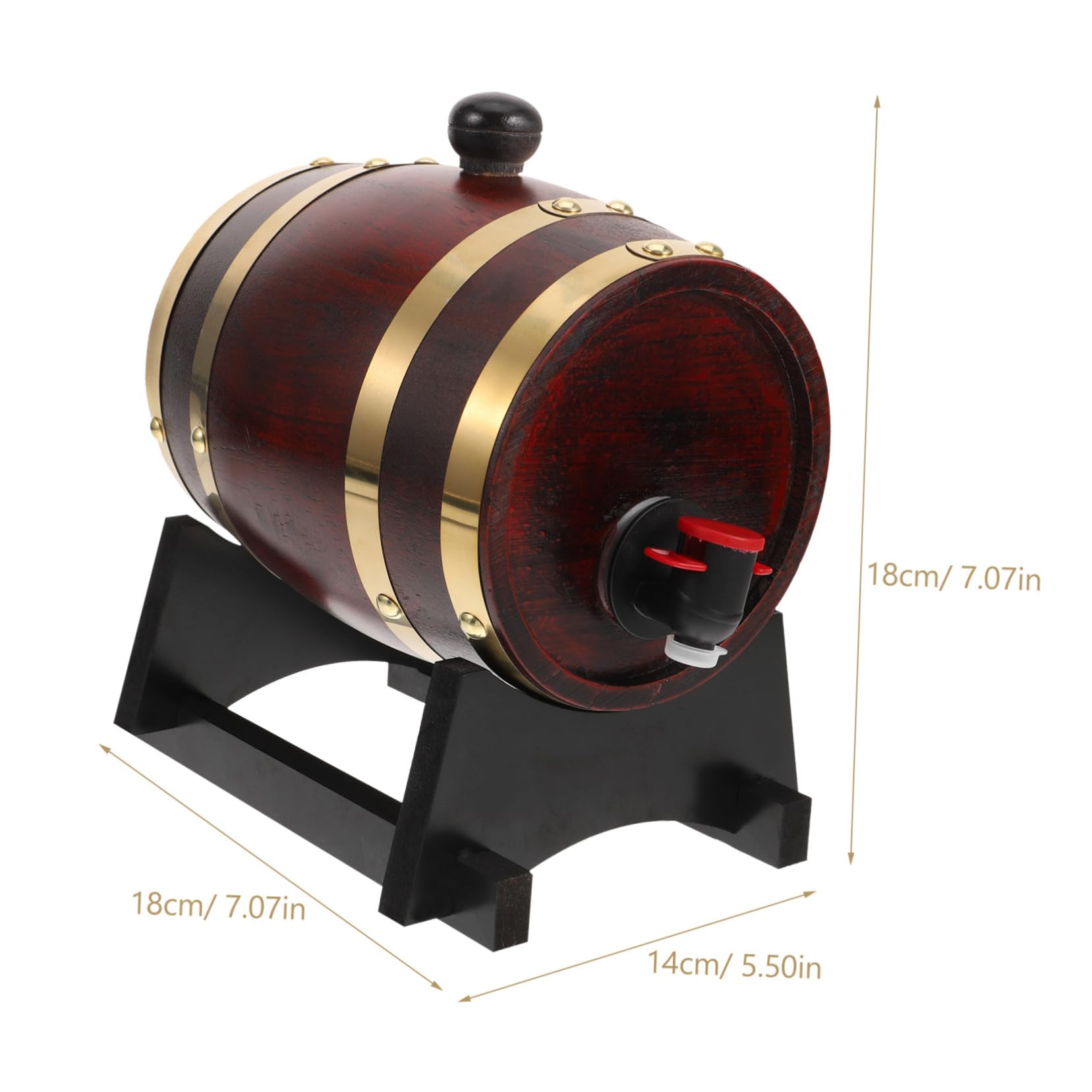 BRIGHTFUFU French Oak Barrel 3l Wooden Barrels for Wine Aging with Stand Beer Storage Bucket